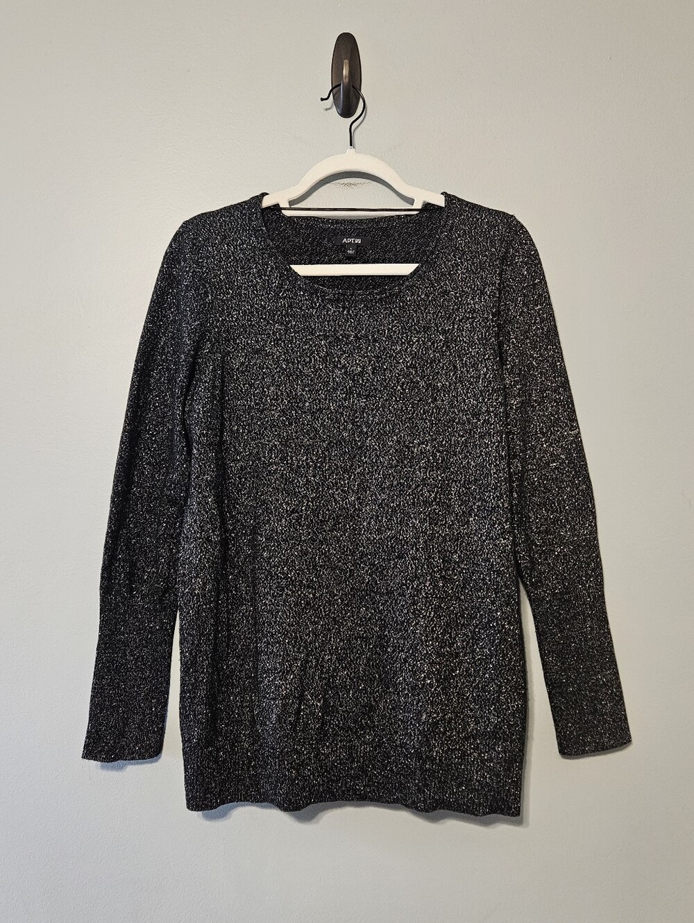 Apt. 9 Sparkle Black Crewneck Sweater